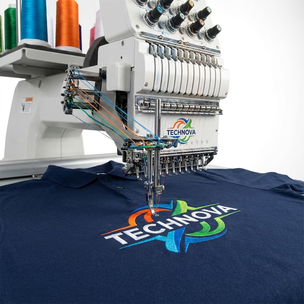Janome touch screen display showing embroidery file preview