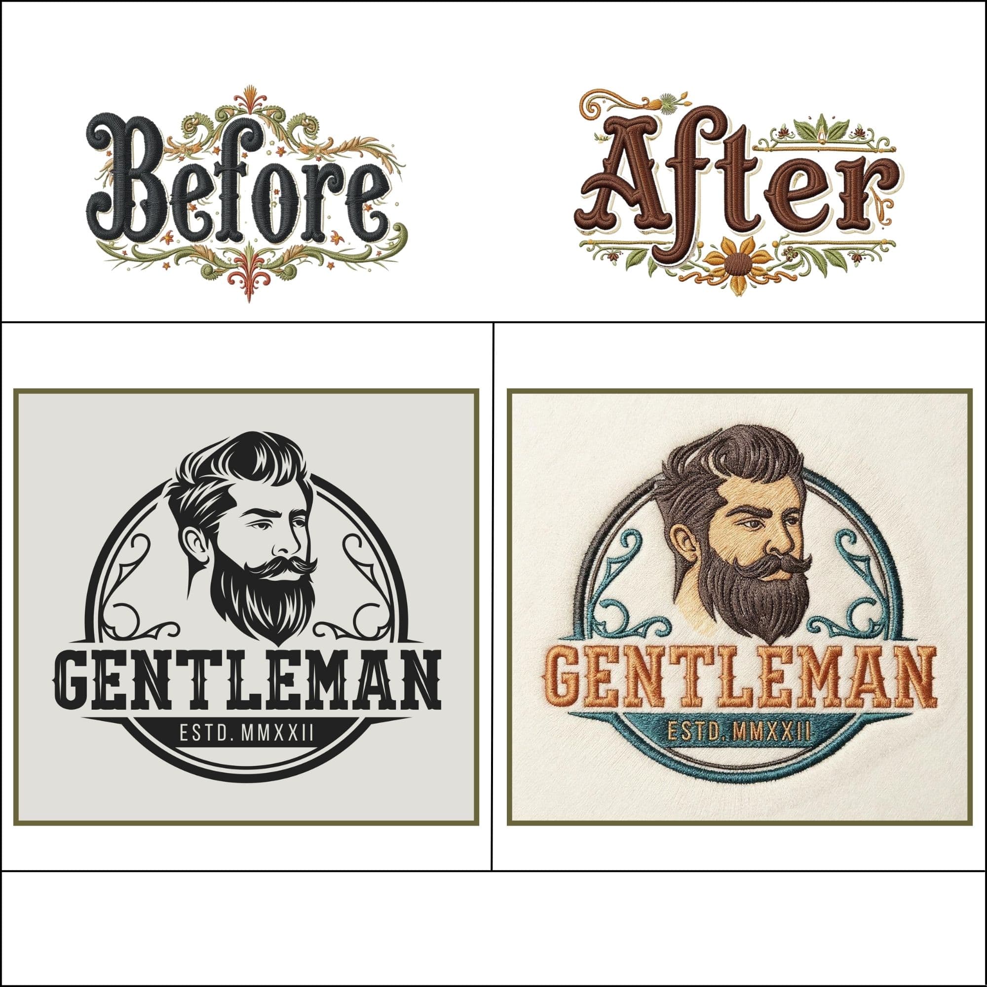 Embroidery digitizing example 1