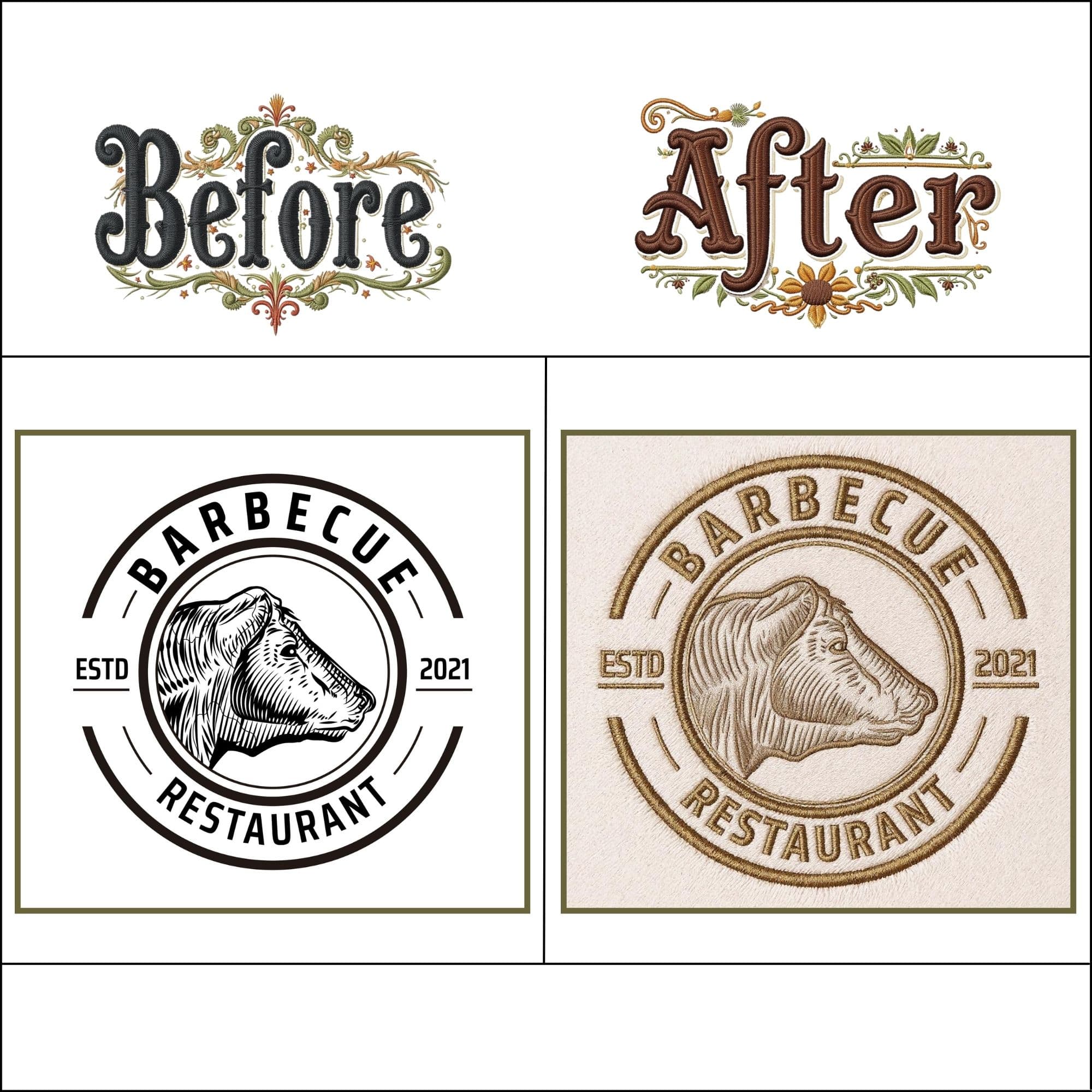 Embroidery digitizing example 2